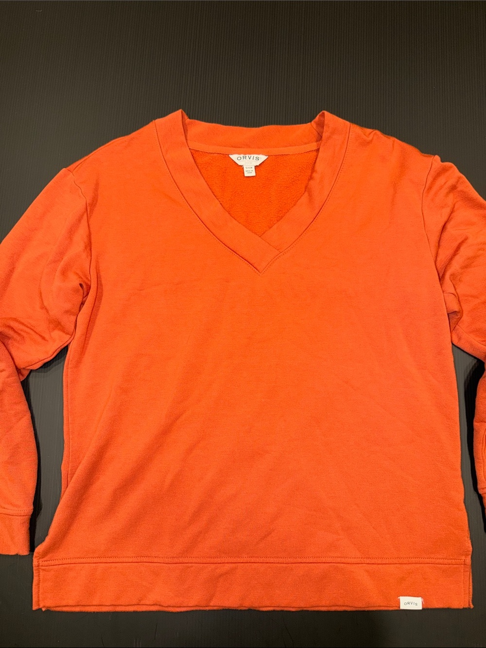 Orvis Women’s Bright Orange V-Neck Sweater